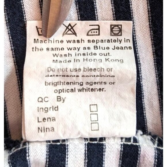 Vintage 90s/Y2K BLUE WILLI'S Luxury 100% Cotton Navy Stripe Tank Button Size XXL - Picture 6 of 7